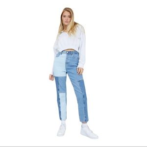 Women’s Pants PacSun Eco Two Tone Blue High Waisted Straight Leg Jeans Size 26